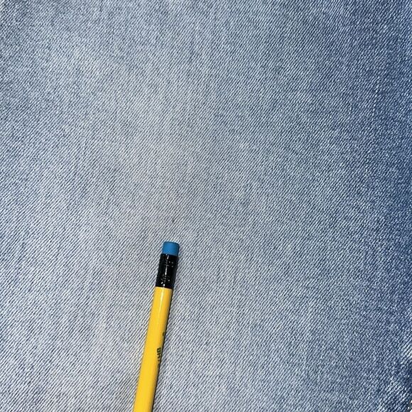 GAP 33/16 Blue Vintage Slim High Rise Light Wash Two Tone Stripe Raw Hem Jeans - Picture 13 of 16